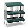 i.Pet Chicken Nesting Box Roll Away Metal Nesting Box Wall Mounted 6 Holes Green