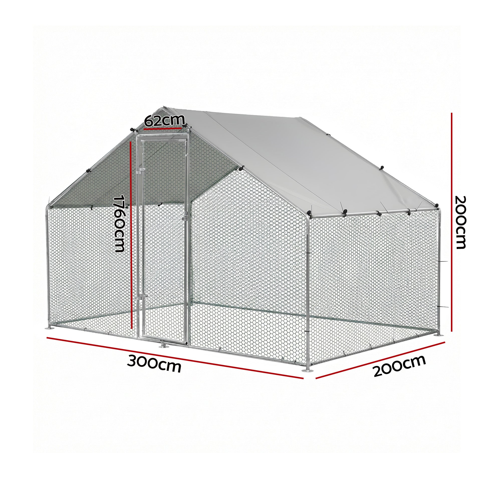 i.Pet Chicken Coop Rabbit Hutch Outdoor Run Walk in Hen Cage Ferret House 3x2x2m