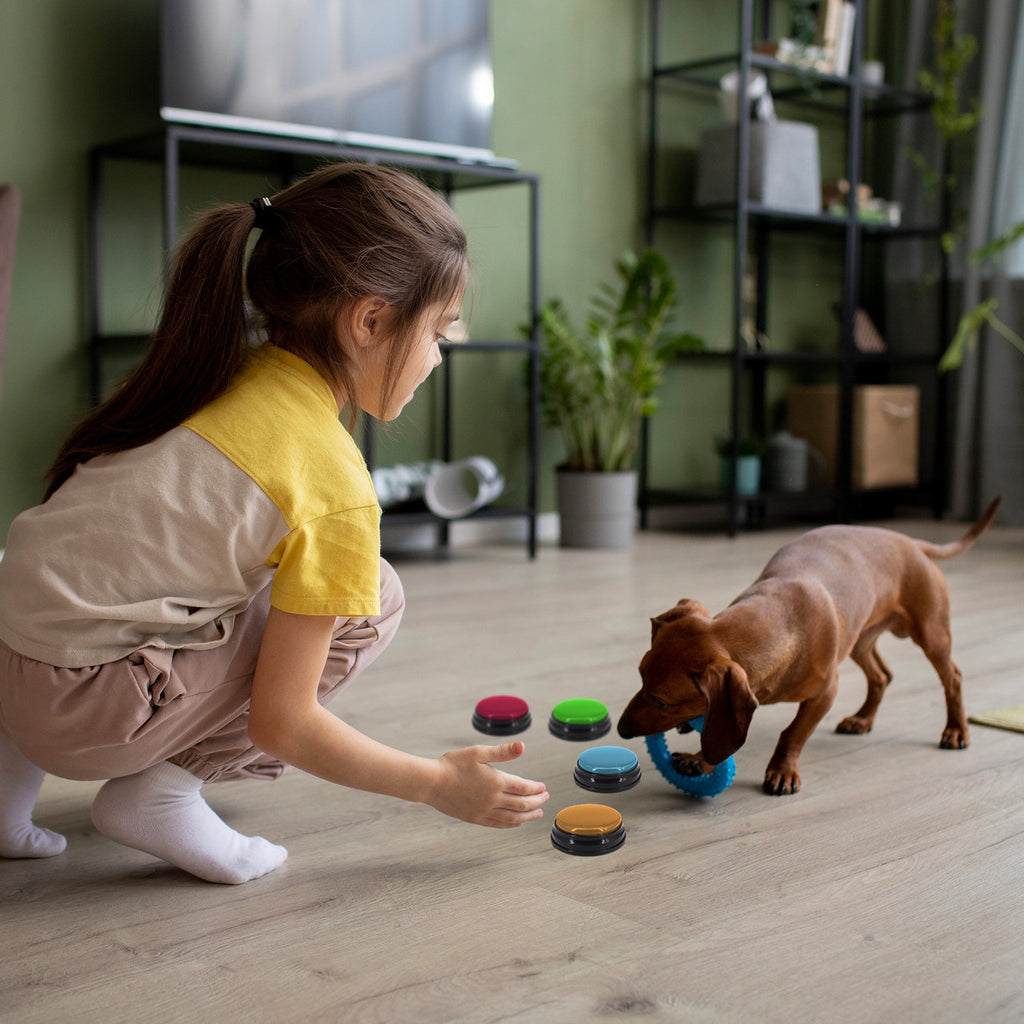 Tech4Pets 4-Pack Talking Buttons for Interactive Pet Communication