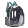 (GREEN)Replacement Transparent Pet Backpack with Zipper Closure - Heavy-Duty Structure, Ventilated and Padded Lining - Portable Travel Carrier for Cats, Small Dogs, Airplanes, Trains, Cars - Safe and Comfortable Carrier Backpack for Busy Pet Owners - Idea