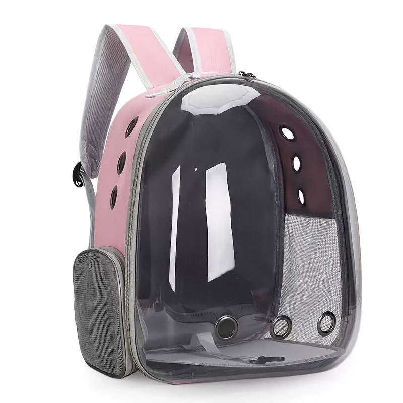 (GREEN)Replacement Transparent Pet Backpack with Zipper Closure - Heavy-Duty Structure, Ventilated and Padded Lining - Portable Travel Carrier for Cats, Small Dogs, Airplanes, Trains, Cars - Safe and Comfortable Carrier Backpack for Busy Pet Owners - Idea