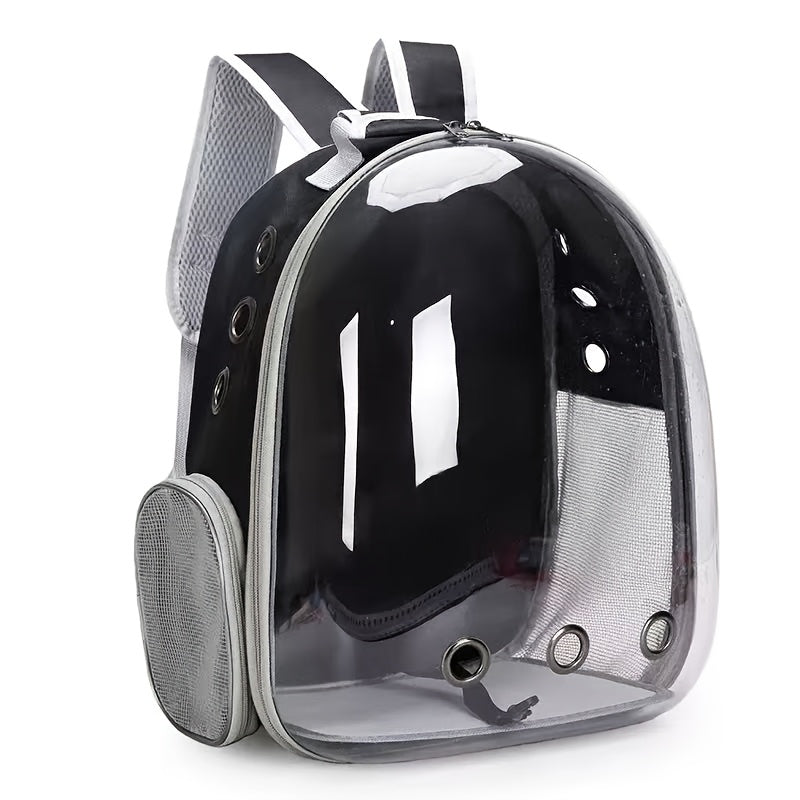 (BLUE)Replacement Transparent Pet Backpack with Zipper Closure - Heavy-Duty Structure, Ventilated and Padded Lining - Portable Travel Carrier for Cats, Small Dogs, Airplanes, Trains, Cars - Safe and Comfortable Carrier Backpack for Busy Pet Owners - Ideal