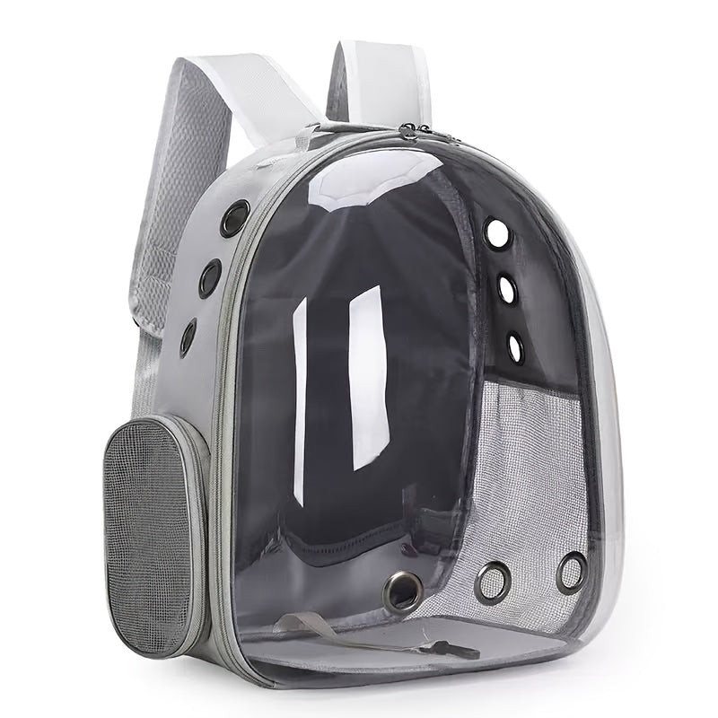(BLUE)Replacement Transparent Pet Backpack with Zipper Closure - Heavy-Duty Structure, Ventilated and Padded Lining - Portable Travel Carrier for Cats, Small Dogs, Airplanes, Trains, Cars - Safe and Comfortable Carrier Backpack for Busy Pet Owners - Ideal