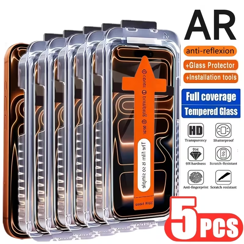 iPhone 15 Pro Max - 5 packs of high-definition protective film cases