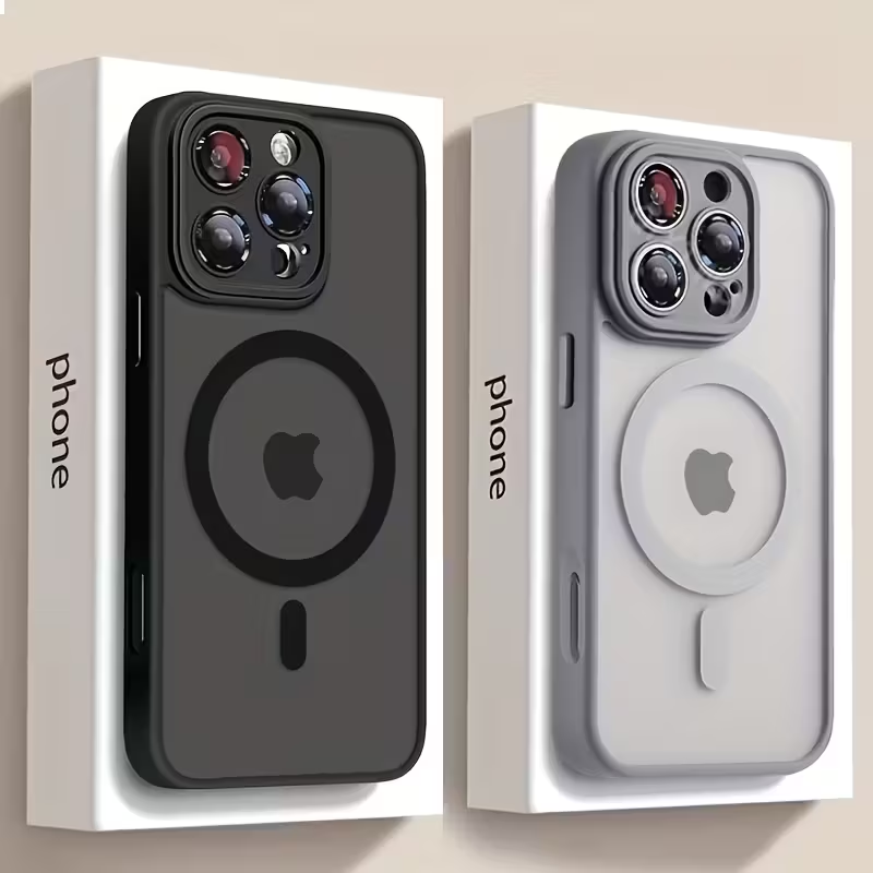 iPhone 15 - High-end Magnetic Silicone Protective Case | Matte Semi-transparent Design | Anti-drop and Anti-scuff | Strong Magnetic Adhesion | Lightweight and Comfortable Feel