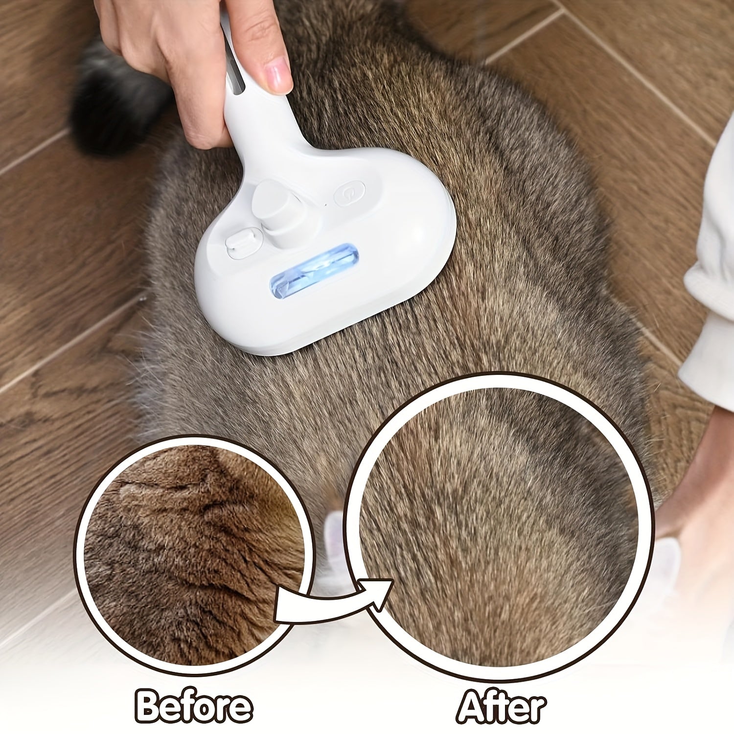 3-in-1 automatic cleaning steam pet brush - anti-static, suitable for long-haired and short-haired cats and dogs grooming tools, remove loose hair and reduce shedding