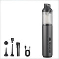 4-in-1 Cordless Handheld Vacuum with Suction & Blower Modes, 170ml Dust Cup, USB-C Charging, 4 Attachments—For Car, Home, Desk, Pet Hair—Lightweight, Tool-Free Emptying (Grey)