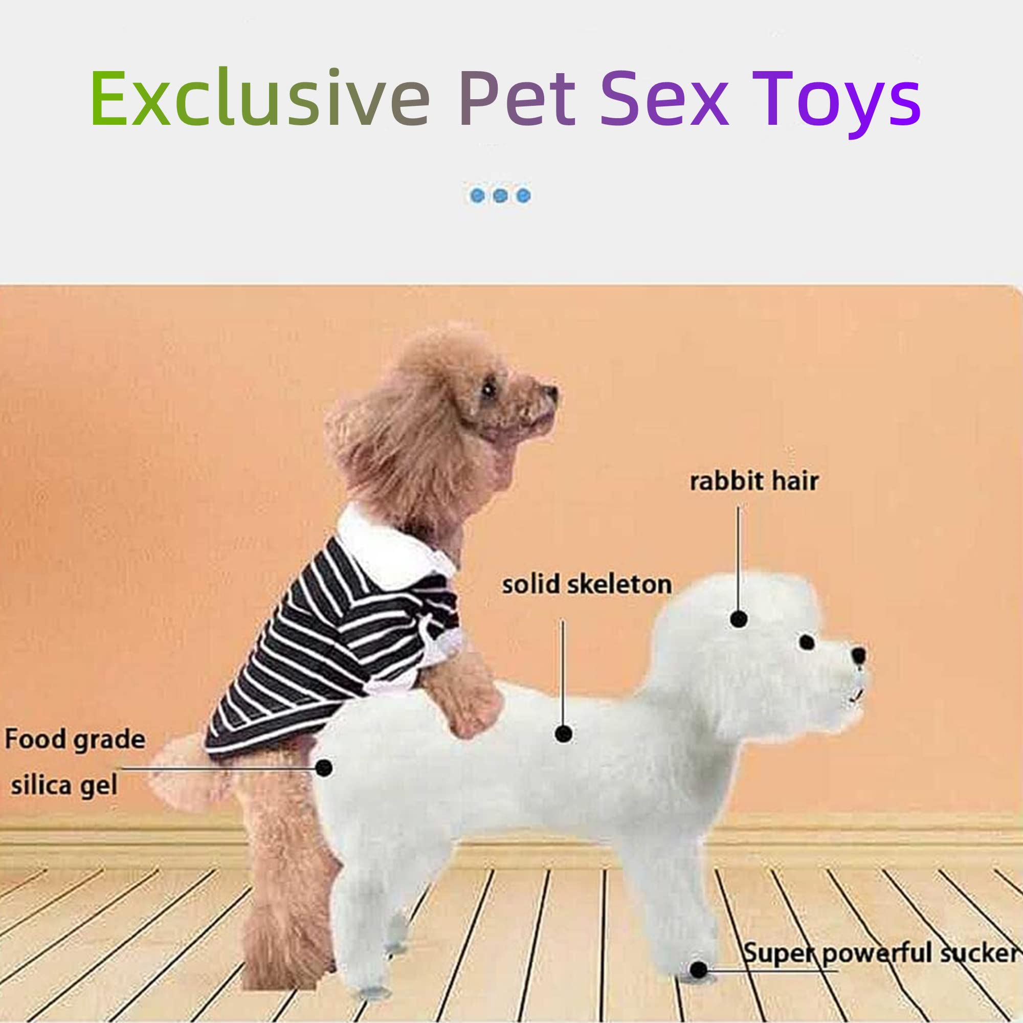 Pet Behavioral Support Doll – Realistic Canine Companion Toy for Stress Relief, Made of TPE Silicone & Soft Fur, Stable Suction Base, 1:1 Anatomical Design, for Small to Medium Dogs (White, Channel Height 13cm)