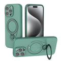 Magnetic Shockproof Case with 360-Degree Rotating Ring Stand for iPhone 16 Pro Max – Slim Protective Phone Cover with Airbag Corners and Wireless Charging Support for Home, Office, Travel and Daily Use (Green)