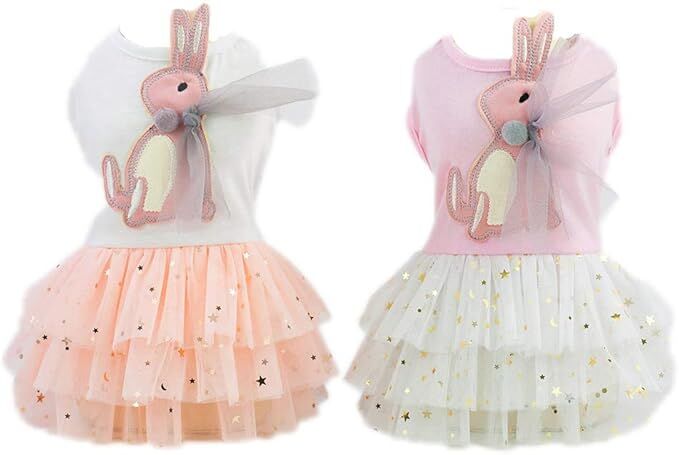 pet products Small Dog Dress Female Tiny Puppy Clothes Girl Tutu for Dogs Dresses Harness Birthday Apparel（Chest circumference47cm, back length35cm, neck circumference32cm）