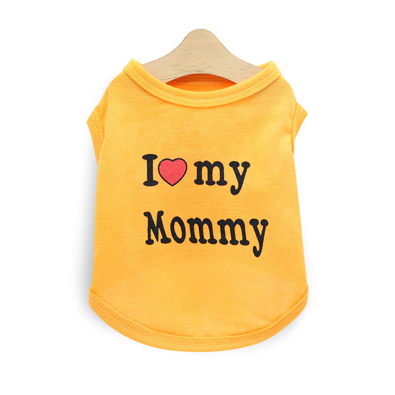 Pet products 4-Piece Pet Vest Set for Summer - Includes 4 Versatile Vests with I ❤️ my Mommy Message, Lightweight Breathable Fabric Perfect for Dogs and Cats in Warm Weather（XS）