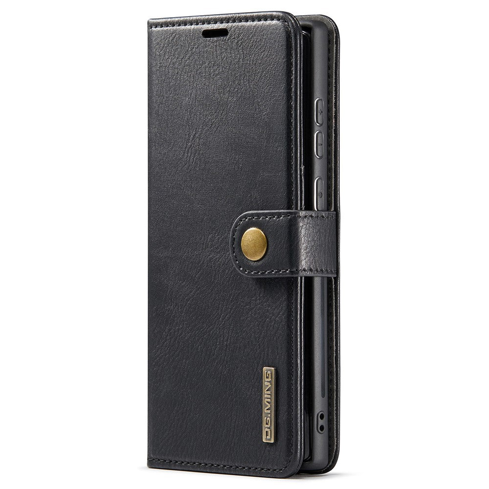 DG.MING Magnetic Wallet Case Compatible withSamsung Galaxy S22 Ultra Black 2-in-1