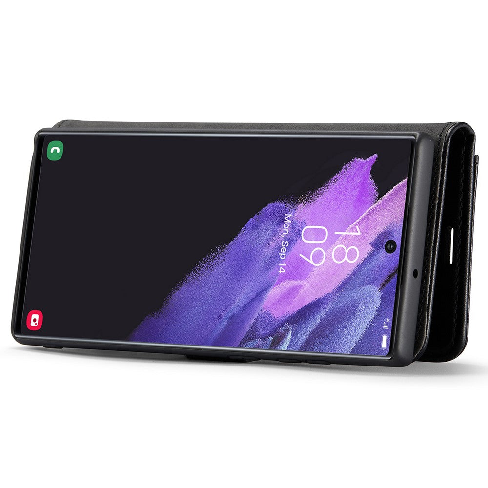 DG.MING Magnetic Wallet Case Compatible withSamsung Galaxy S22 Ultra Black 2-in-1