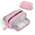 Pencil Case - Pencil Case - Pencil Case for Boys and Girls - Multifunctional Compartment Pencil Case - School Supplies - 22x11x9.5cm - Pink
