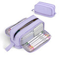 Pencil Case - Pencil Case - Pencil Case for Boys and Girls - Multifunctional Compartment Pencil Case - School Supplies - 22x11x9.5cm - Purple