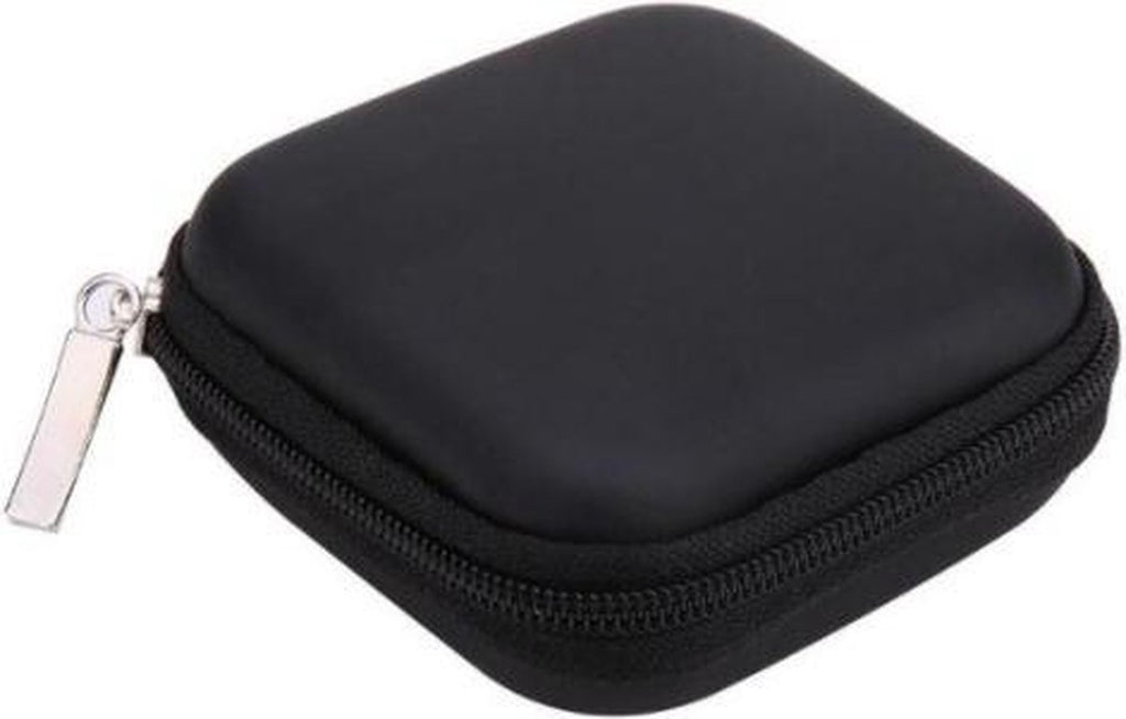 Hard Case Earphone Case | Storage Bag for Earphones | Cable Pouch | Storage Case for Cable | In-Ear Earphones | Key Holder | Coin Holder | Keys | Coins | Travel Bag | Black | Storage Bag | Storage Space | Phone Accessories | Electronics Protector