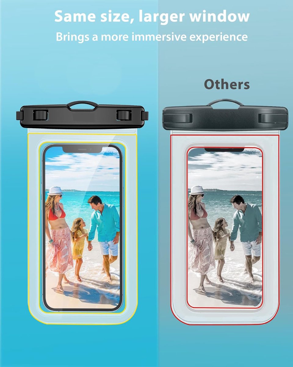 Waterproof Phone Cases - 2-Piece - Professional Dry Bag - Premium Quality Waterproof Phone Pouch - Underwater Case - for Vacation / Touring / Swimming - for Smartphones / Passport / Payment Cards - IPX8 Waterproof - Black