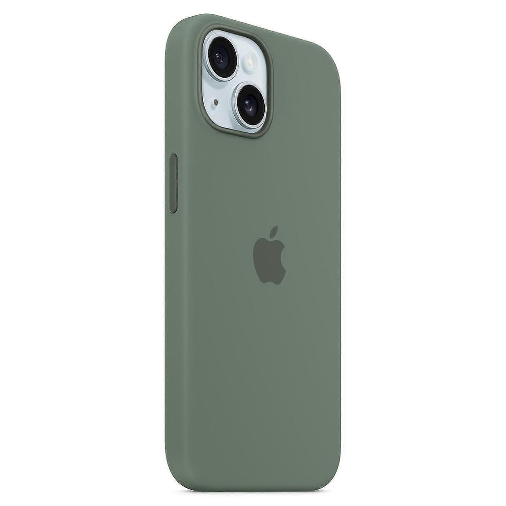 iPhone 15 Case Compatible with MagSafe Scratch-resistant Silicone Case Red Green
