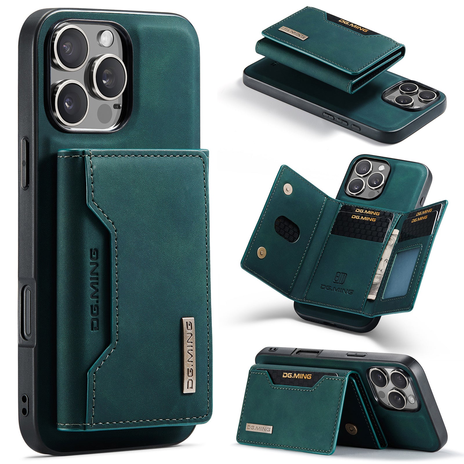 Magnetic iPhone 16 Pro Case with Card Pocket Compatible with iPhone 16 Pro Coffee Color