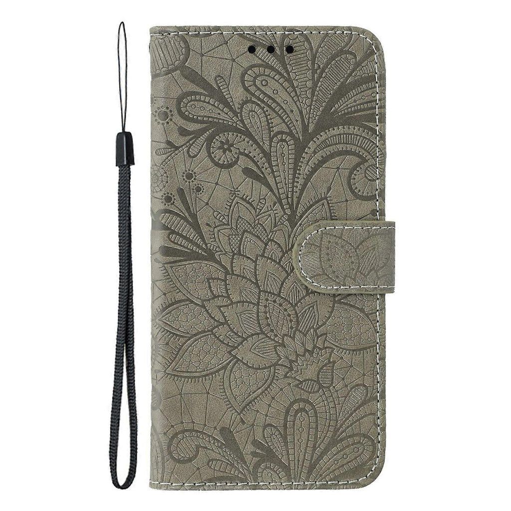 Compatible with Apple iPhone 16e Lace Flowers PU Leather Flip Wallet Case