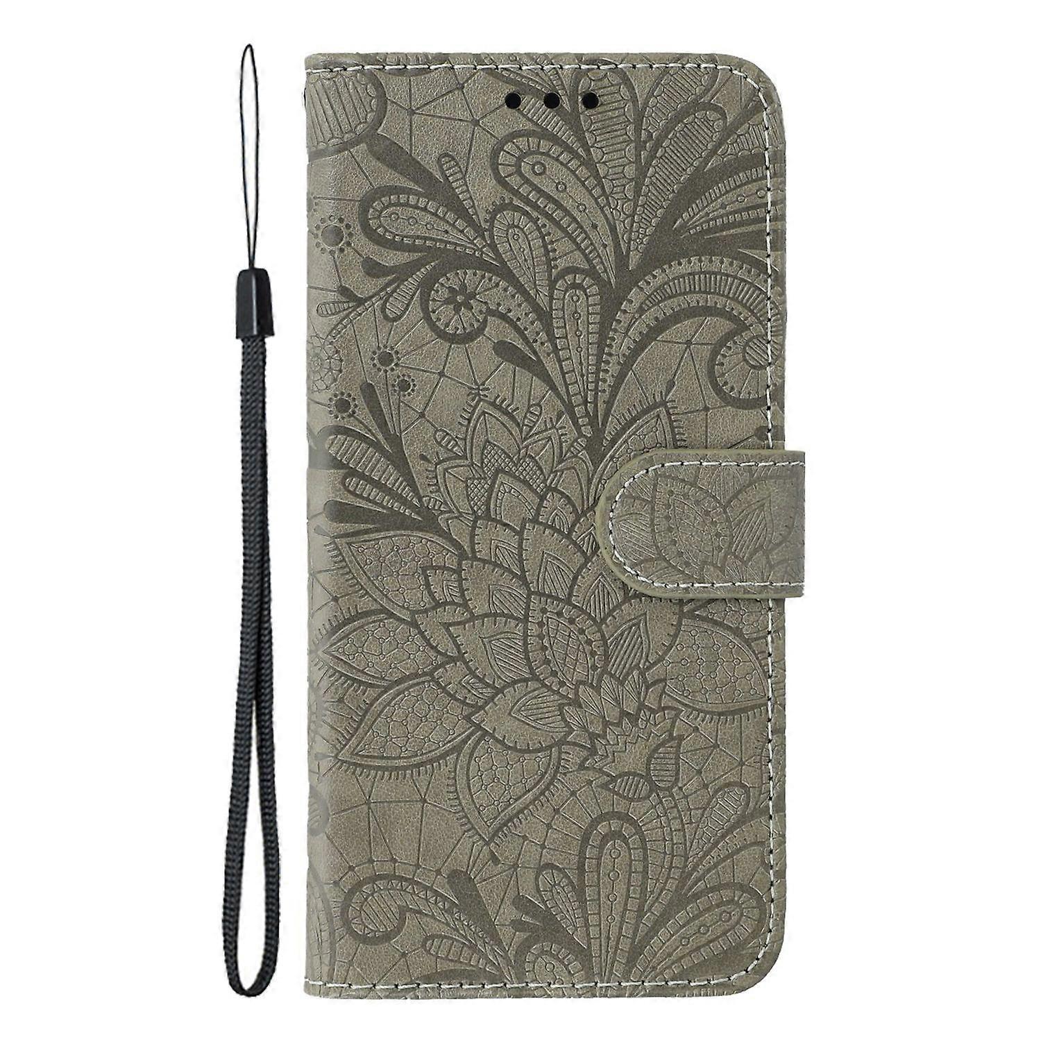 Compatible with Apple iPhone 16e Lace Flowers PU Leather Flip Wallet Case