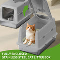 Extra Large Hooded Cat Litter Box，Top Entry Enclosed Potty with Deep Drawer, Anti-Splashing Cat Toilet Loo for Big Cats