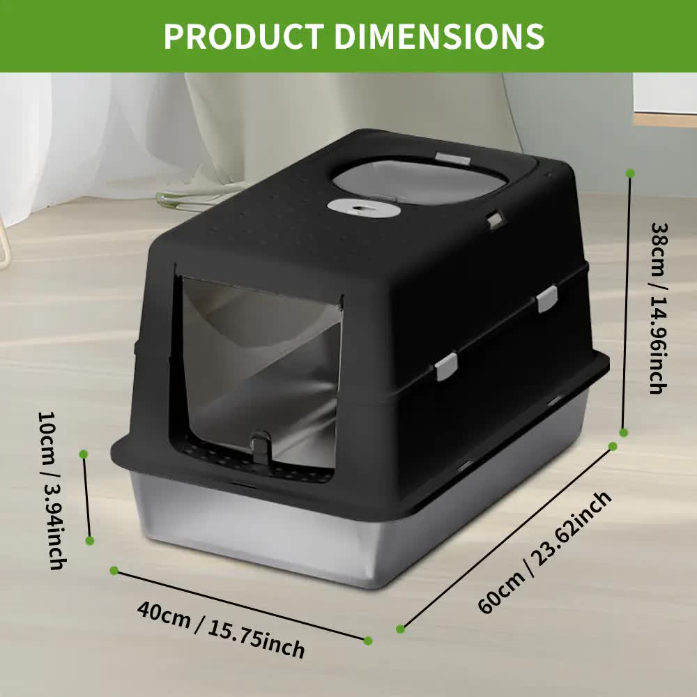 Extra Large Hooded Cat Litter Box，Top Entry Enclosed Potty with Deep Drawer, Anti-Splashing Cat Toilet Loo for Big Cats