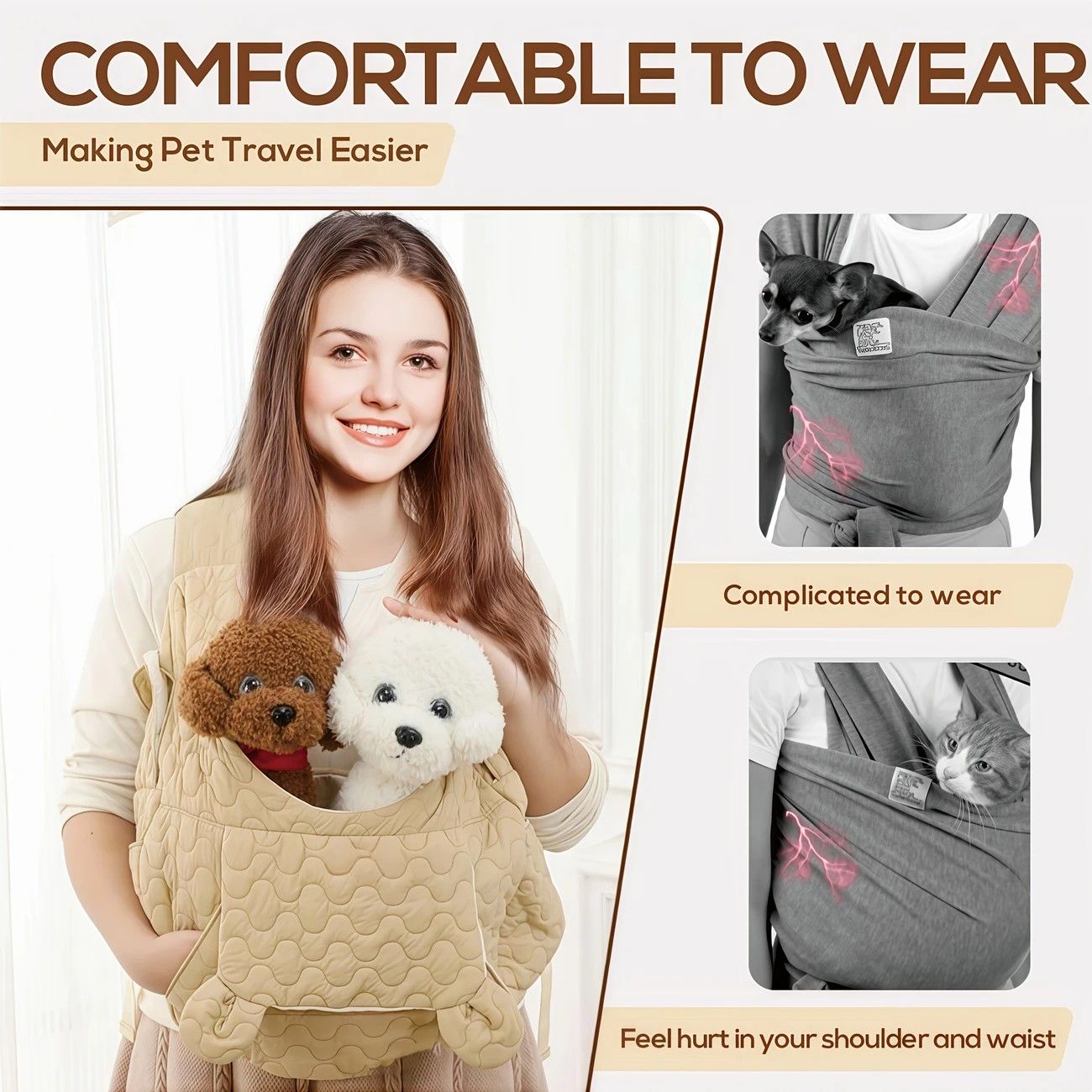 Pet Chest Carrier Front-Facing Backpack Small Dog Cat Breathable Carrier Hands-Free Sling(BLUE)