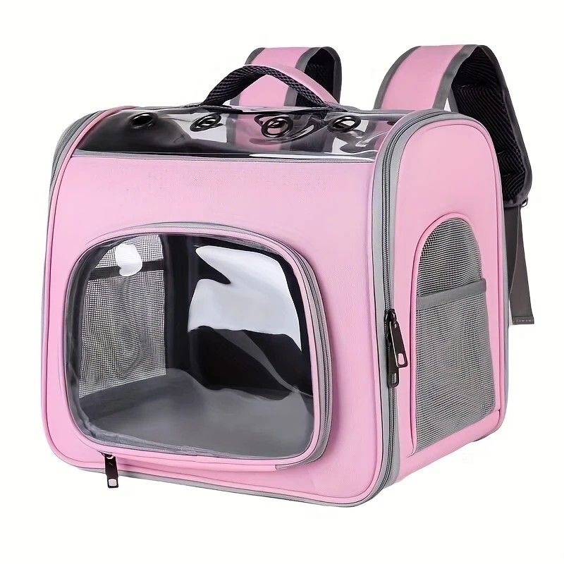 Pet Backpack Portable Transparent Foldable Comfort Design Hands-Free Travel for Cats Small Dogs(grey)