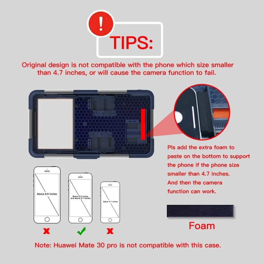 15m Waterproof Phone Case for Diving & Surfing - 1 Hour Underwater Shooting, Dual Seal, Zinc Alloy Buckle, Fits iPhone Samsung Xiaomi up to 6.9 Inch(black+black)