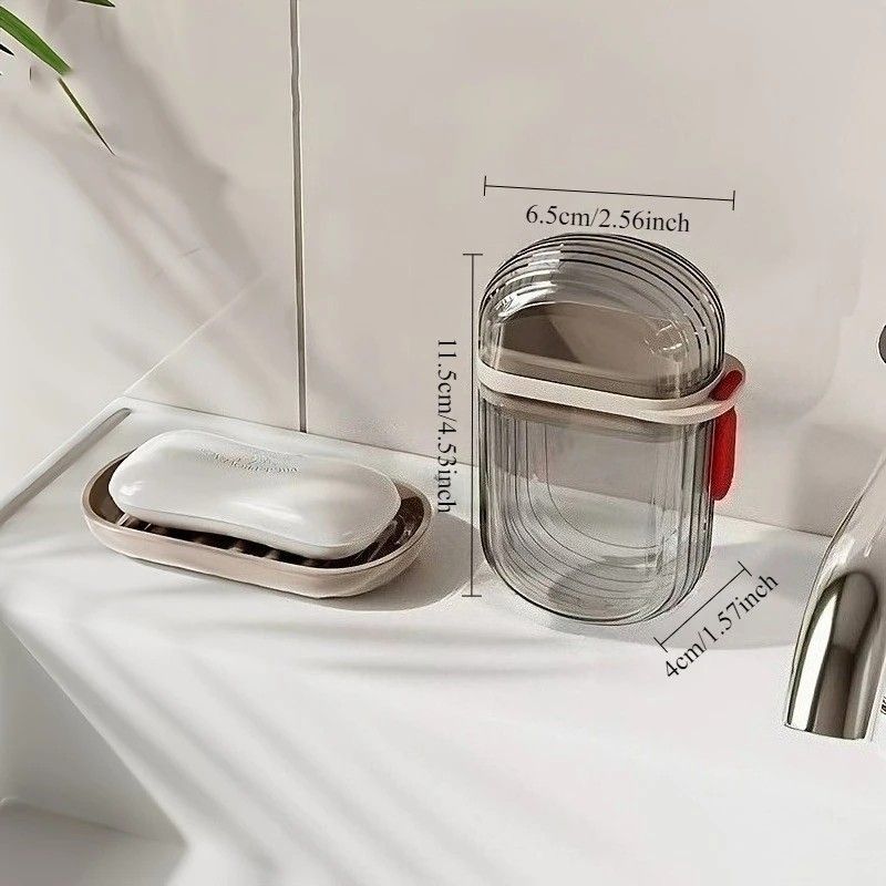 5PCS Portable Soap Case with Lid - Leak-proof Travel Soap Box, Compact Oval Soap Dispenser with Drain Holes, Transparent Lid for Easy Identification, Lightweight and Hygienic, Suitable for Camping, Gym, Bathroom, Kitchen - Durable PET Material, Bathroom S