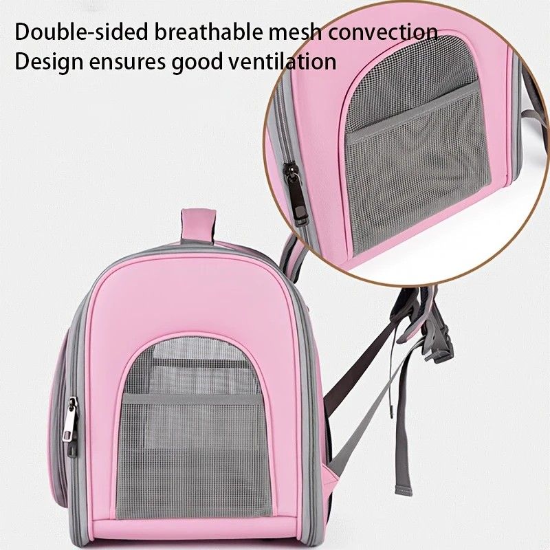 Pet Backpack Portable Transparent Foldable Comfort Design Hands-Free Travel for Cats Small Dogs(BLUE)