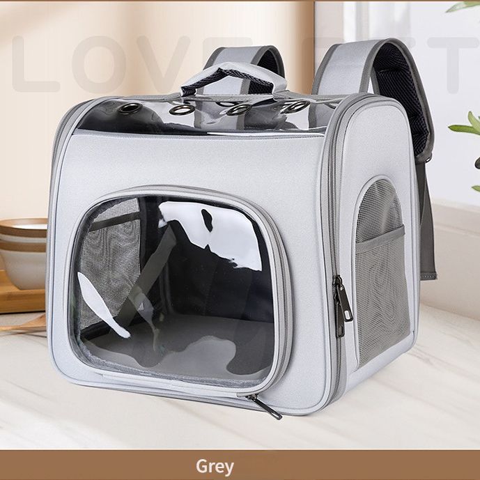 Pet Backpack Portable Transparent Foldable Comfort Design Hands-Free Travel for Cats Small Dogs(BLUE)