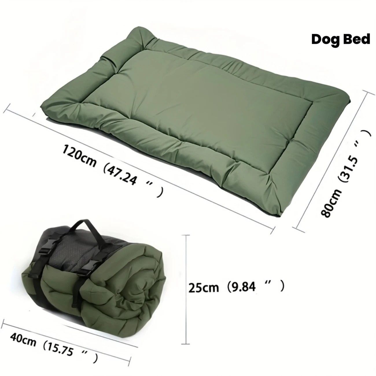 High-Quality Pet Portable Moisture-Proof Mattress, 120x80cm Large Size, Foldable for Storage, Wear-Resistant and Waterproof, All-Season Use, Suitable for Indoor and Outdoor, Ideal for Both Cats and Dogs.army green