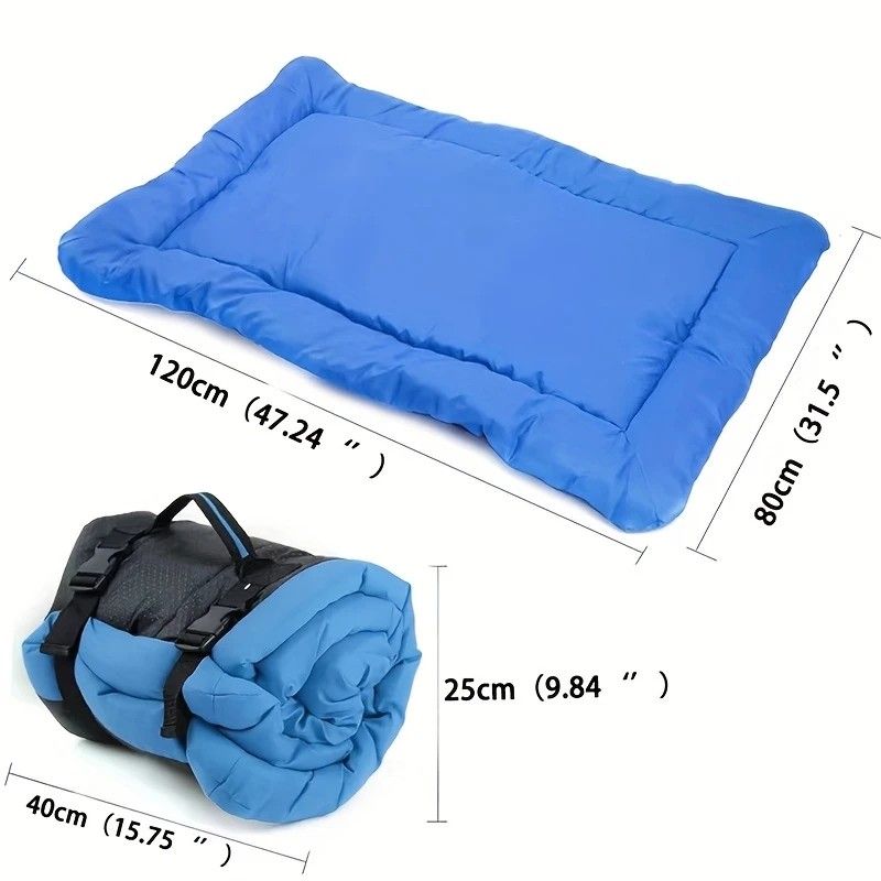 High-Quality Pet Portable Moisture-Proof Mattress, 120x80cm Large Size, Foldable for Storage, Wear-Resistant and Waterproof, All-Season Use, Suitable for Indoor and Outdoor, Ideal for Both Cats and Dogs.BLUE