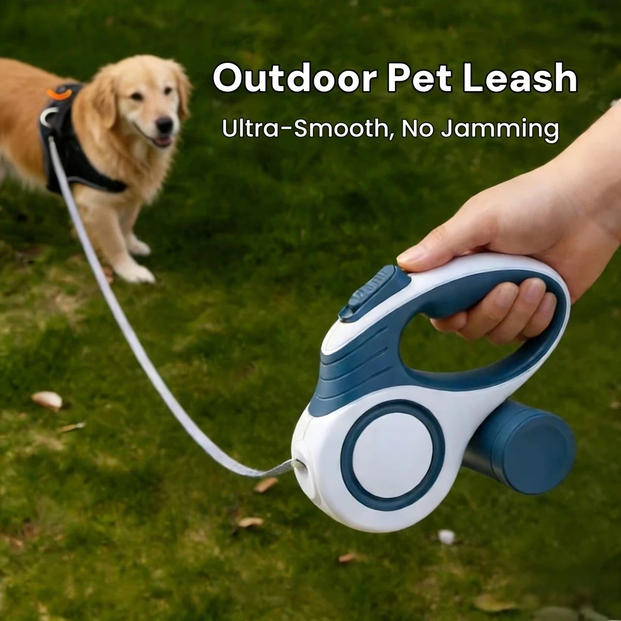 Multi-function Automatic Retractable Pet Leash: High-Strength Anti-Break, One-Click Lock, Comfortable Grip, Eco-Friendly Waste Disposal, 3 Meters/118.11 Inches for Secure Dog Walking(blue)