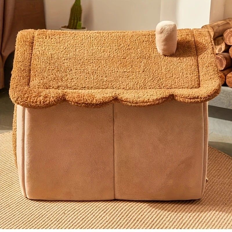 1 Pet Bed House for Cats, Detachable and Washable Cat House, Soft and Warm Winter Cat Bed, Small Dog Cave Nest( NO: L)