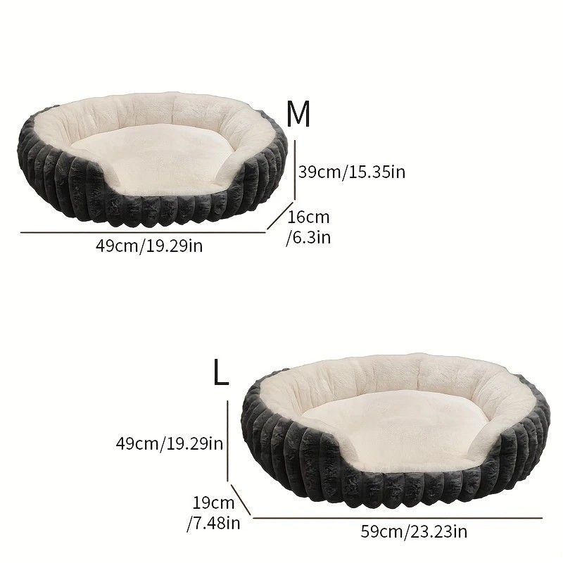 Pet owners are searching: Winter thick rabbit fur pet bed, ultimate cold-proof warmth solution(pink   No. M)
