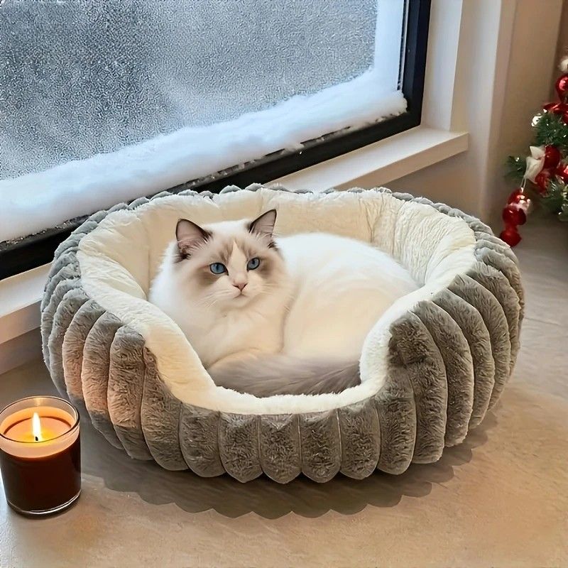 Pet owners are searching: Winter thick rabbit fur pet bed, ultimate cold-proof warmth solution(pink   No. M)