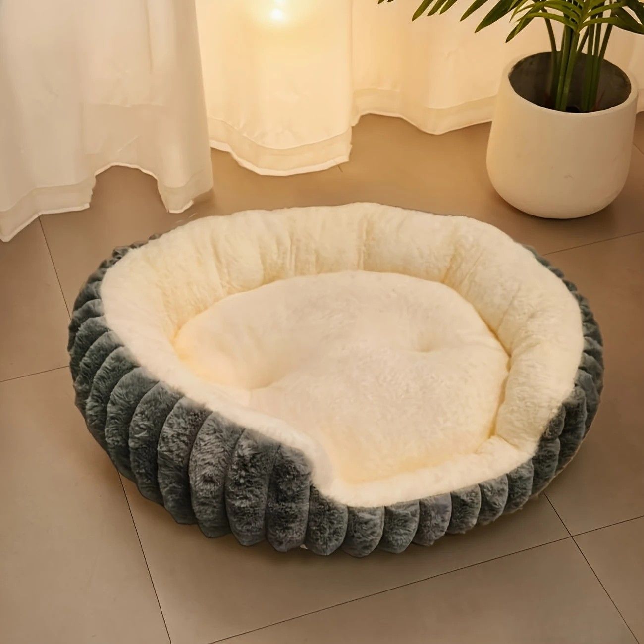 Pet owners are searching: Winter thick rabbit fur pet bed, ultimate cold-proof warmth solution(brown  NO:M)