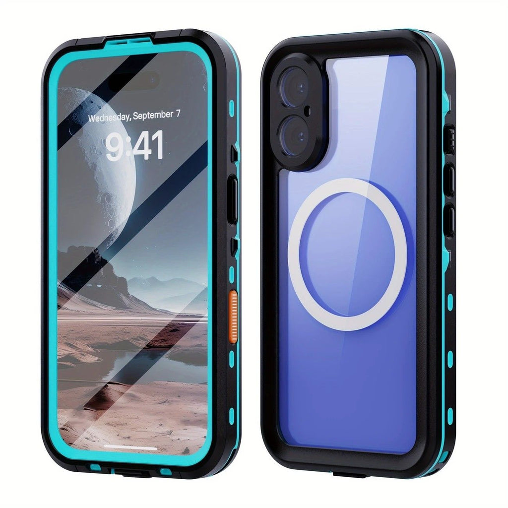 iPhone 16 Pro Max Waterproof Phone Case IP68 Drop Protection Snow Dust Resistant with Lanyard for Swimming Skiing Off Road Adventures(black)