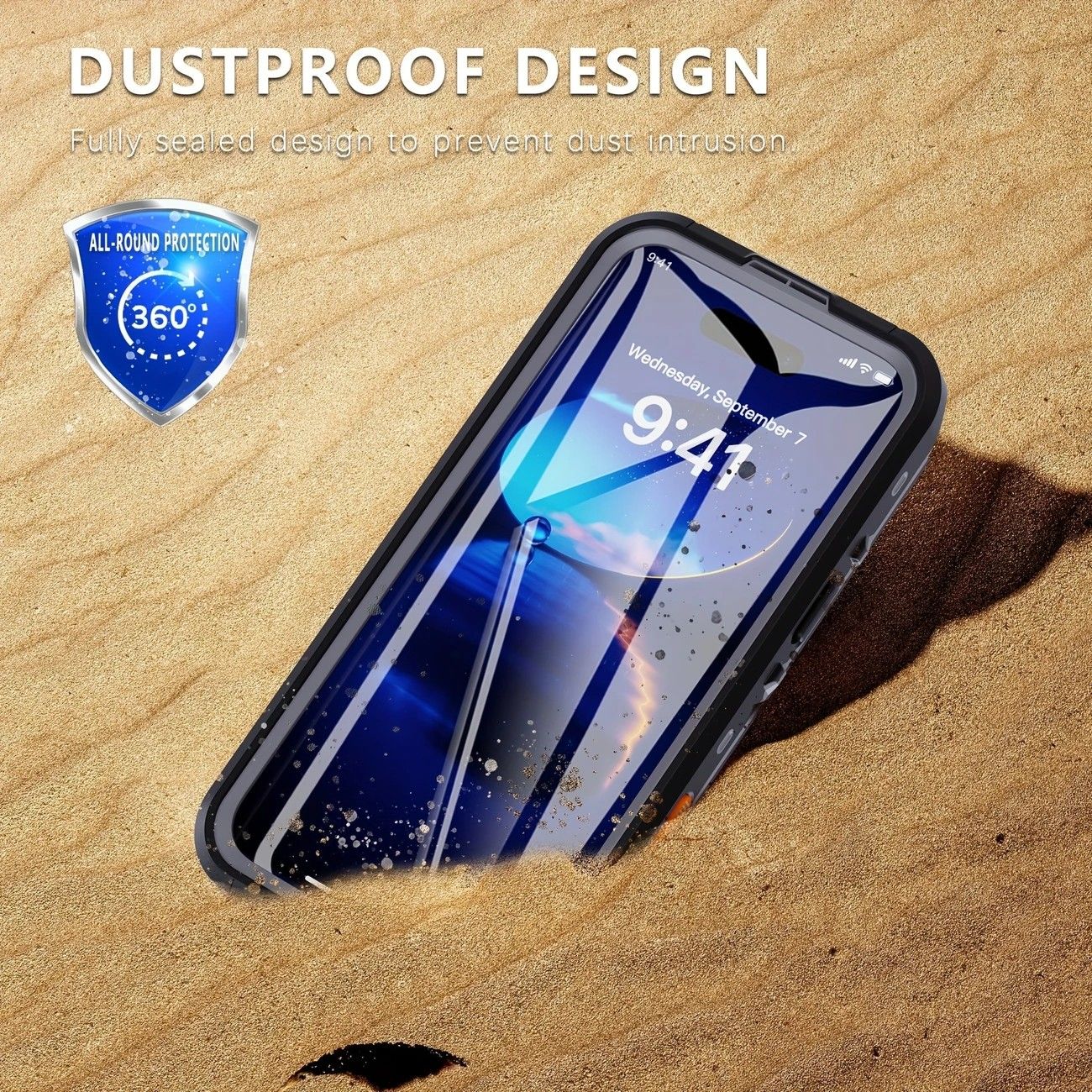 iPhone 16 Plus Waterproof Phone Case IP68 Drop Protection Snow Dust Resistant with Lanyard for Swimming Skiing Off Road Adventures(black)