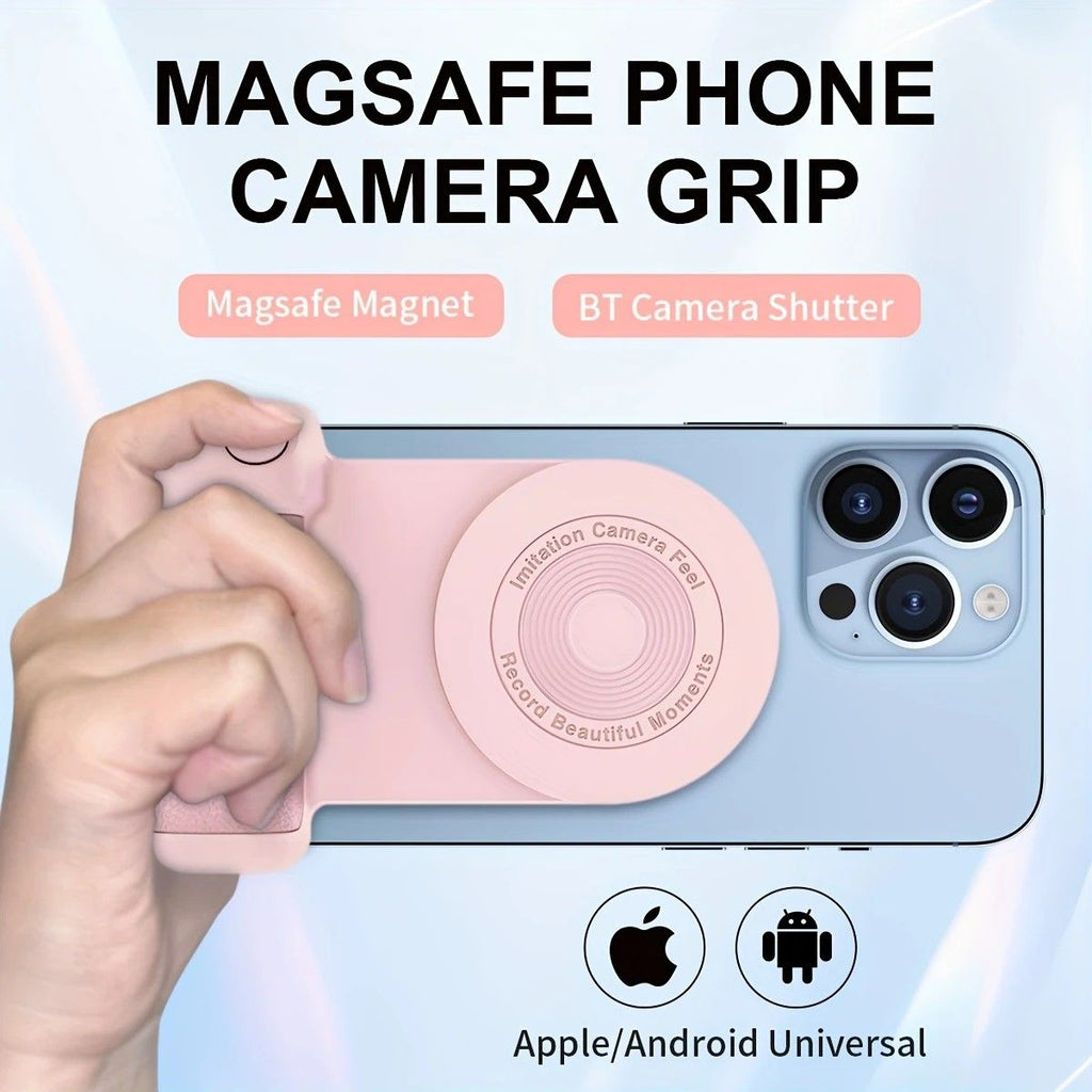 Magnetic Phone Photography Grip | Compatible with iPhone & Android, 360° Fill Light with Bluetooth Remote, Ideal for Live Streaming & Vlogging