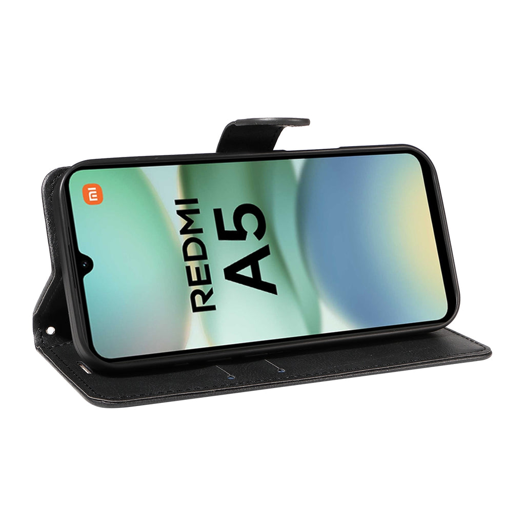 SKALO Xiaomi Redmi A5 4G PU Leather Wallet Case - More Colors_MGF Black
