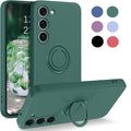 Samsung S23 - Choose Color Silicone Case Magnetic Ring Holder Green Green Green Green Green