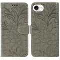Case for iPhone 16e Lace Flowers PU Leather Flip Wallet Case