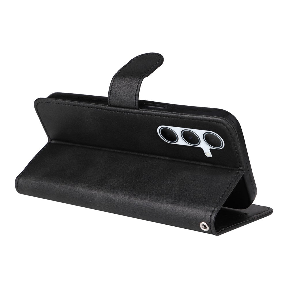 SKALO Samsung A56 5G PU Leather Wallet Case - Multiple Colors Black_max Black
