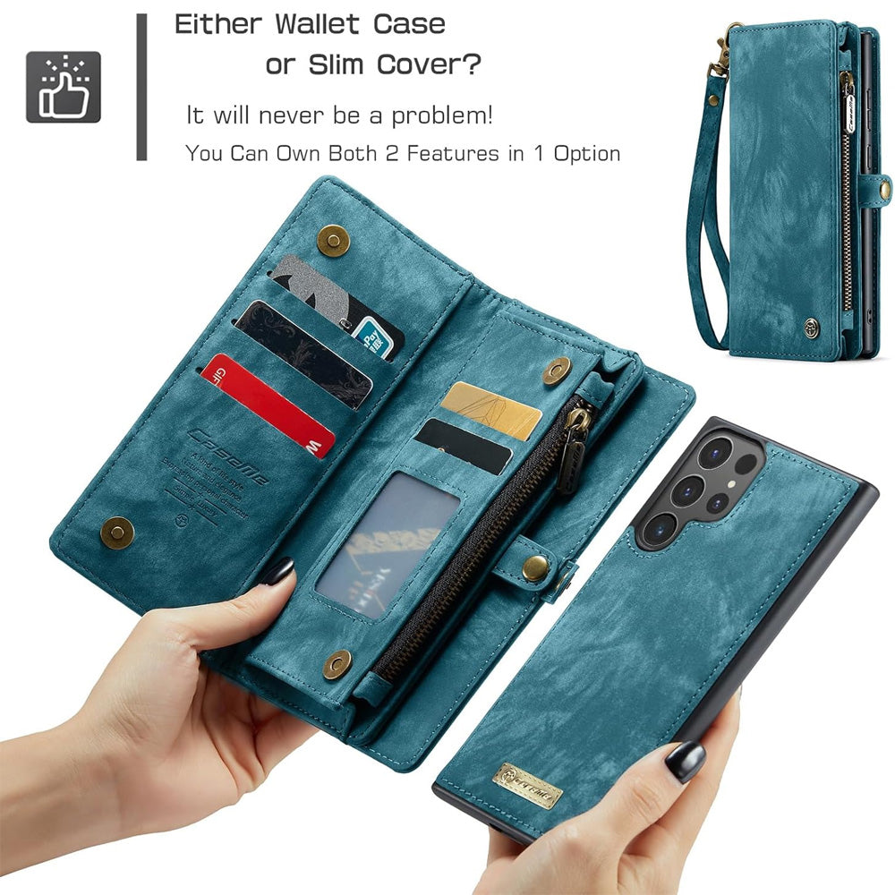 Retro Leather Wallet Case with Card Holder & Magnetic Closure for iPhone 16 & Samsung, Dark Pink Dark Pink \u4e09\u661fS25