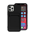 iPhone 13 Silicone Case with Card Holder - Black Black