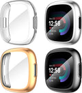 Diruite 4-Pack Case for Fitbit Versa 4/Sense 2 Screen Protector, HD Shockproof Soft TPU Full Protection Screen Protector Case for Fitbit V_qcx